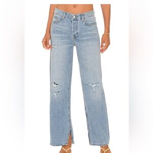 GRLFRND The Liya Distressed Blue Boyfriend Jeans